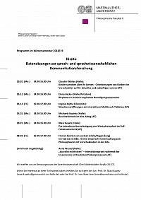 Programm DissKo WiSe 2018/19